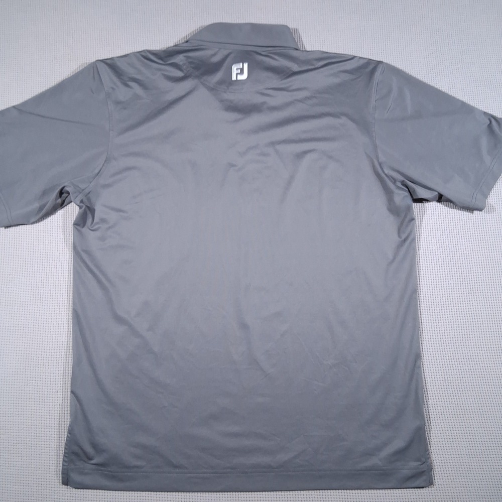 FootJoy Mens Golf Polo Shirt Gray Black Rock Logo Performance Stretch Large - Picture 4 of 10